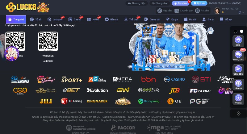 Giới thiệu Luck8 tính pháp lý được nhiều tổ chức cấp phép