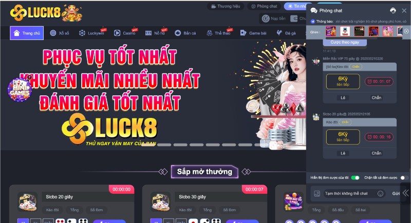 Tính năng live chat phản hồi câu hỏi của người chơi lập tức trong vài giây